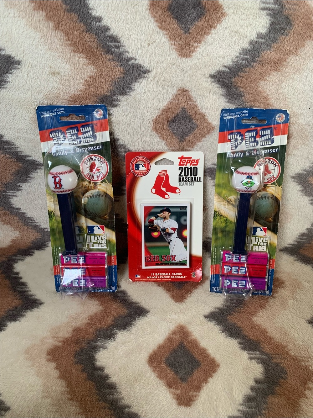 Blue Boston Red Sox PEZ Candy Dispensers with 2010 Team Cards